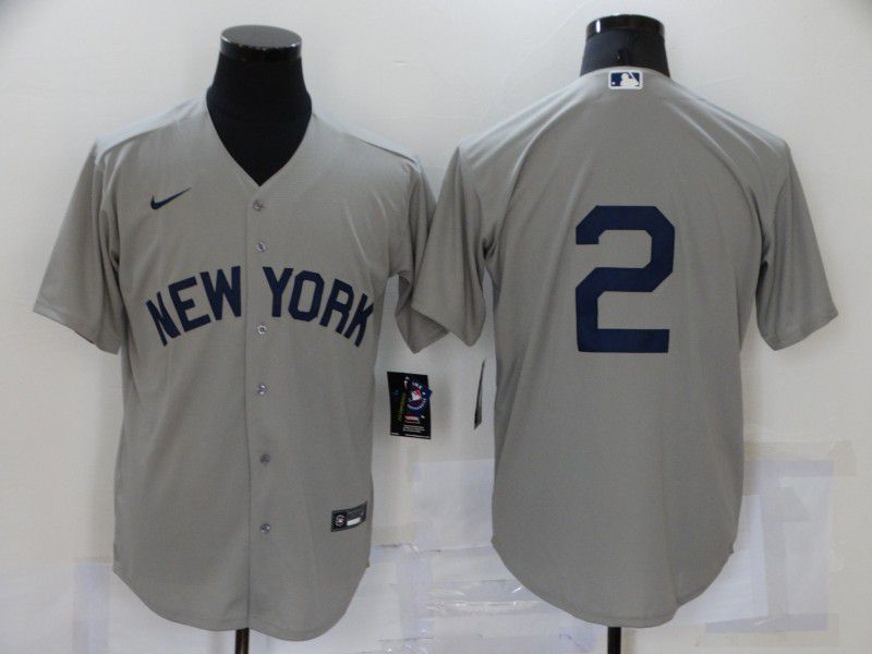 Men New York Yankees #2 No Name Grey Game 2021 Nike MLB Jersey->new york yankees->MLB Jersey